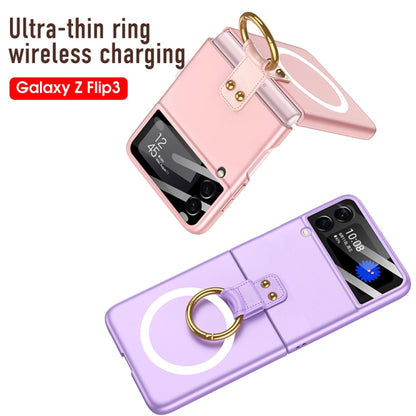 For Samsung Galaxy Z Flip3 5G GKK MagSafe Ultrathin Integrated Shockproof Phone Case with Ring Holder(Pink) - Galaxy Phone Cases by GKK | Online Shopping South Africa | PMC Jewellery