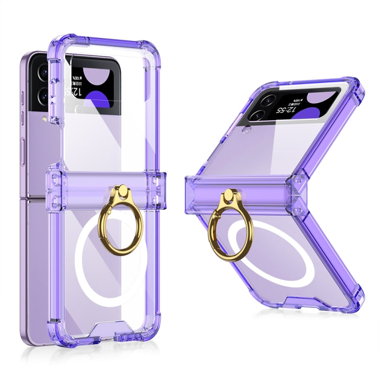 For Samsung Galaxy Z Flip4 GKK MagSafe Airbag Hinge Shockproof Phone Case with Ring Holder(Purple) - Galaxy Z Flip4 5G Cases by GKK | Online Shopping South Africa | PMC TechLife
