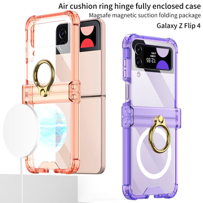 For Samsung Galaxy Z Flip4 GKK MagSafe Airbag Hinge Shockproof Phone Case with Ring Holder(Orange) - Galaxy Z Flip4 5G Cases by GKK | Online Shopping South Africa | PMC Jewellery