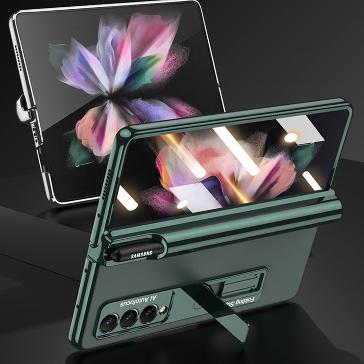For Samsung Galaxy Z Fold3 5G GKK Magnetic Fold Hinge Shockproof Phone Case with Pen Slots(Green) - Galaxy Phone Cases by GKK | Online Shopping South Africa | PMC TechLife | Buy Now Pay Later Mobicred