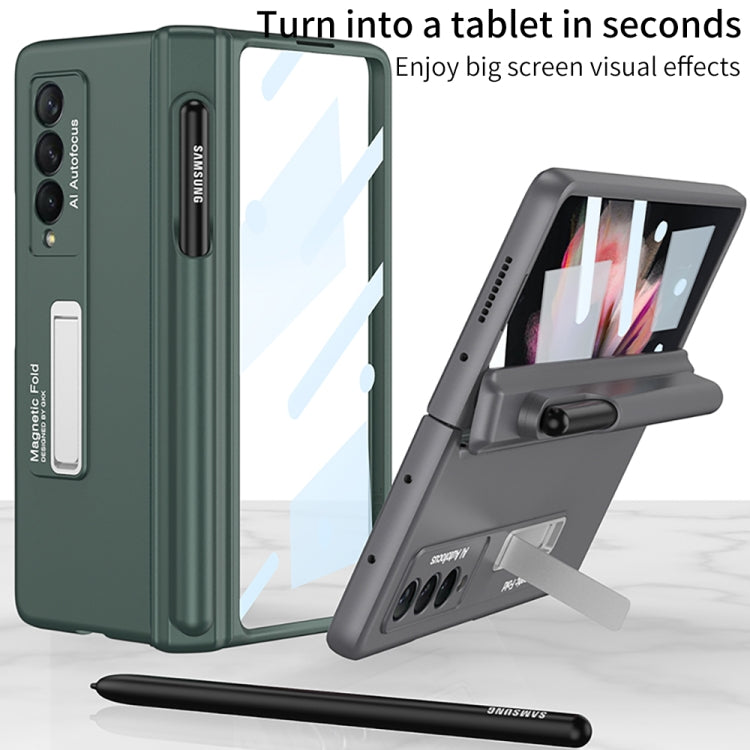 For Samsung Galaxy Z Fold3 5G GKK Full Coverage Magnetic Fold Hinge Shockproof Phone Case with Pen Slots(Gold) - free shipping - PMC TechLife - Order now!