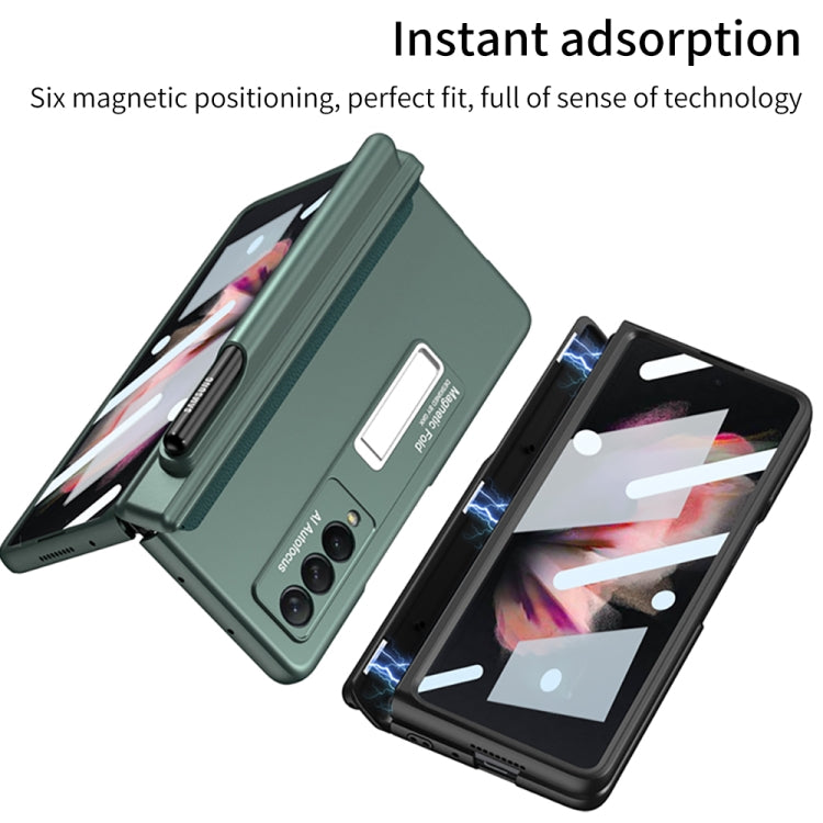For Samsung Galaxy Z Fold3 5G GKK Full Coverage Magnetic Fold Hinge Shockproof Phone Case with Pen Slots(Black) - free shipping - PMC TechLife - Order now!