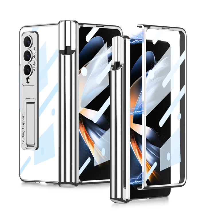 For Samsung Galaxy Z Fold4 GKK Magnetic Fold Hinge Shockproof Phone Case with Pen Slots(Silver) - free shipping - PMC TechLife - Order now!