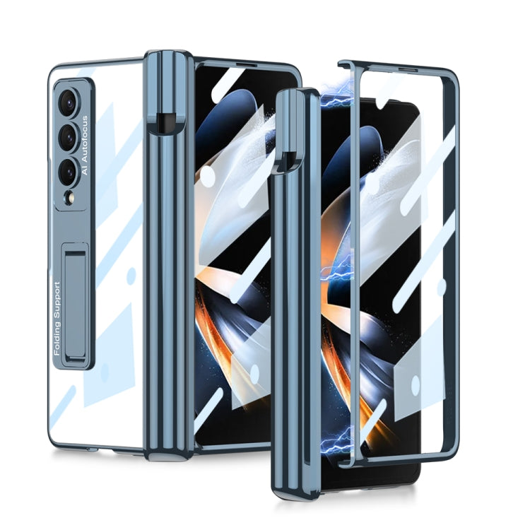 For Samsung Galaxy Z Fold4 GKK Magnetic Fold Hinge Shockproof Phone Case with Pen Slots(Blue) - Galaxy Z Fold4 5G Cases by GKK | Online Shopping South Africa | PMC Jewellery