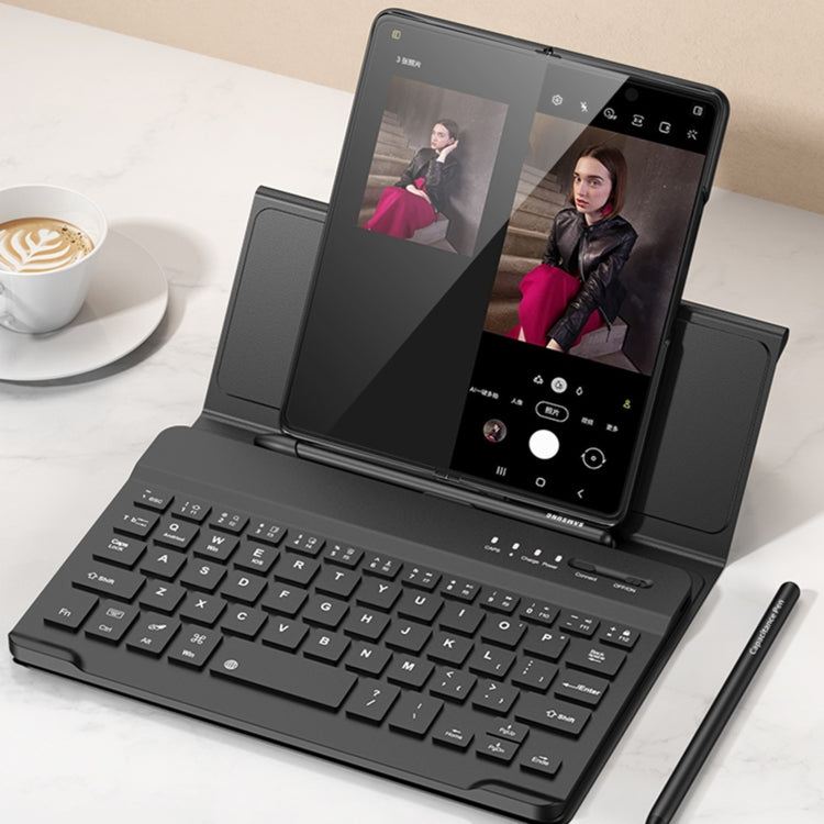 For Huawei Mate X2 GKK Magnetic Folding Bluetooth Keyboard Leather Case with Pen(Black) - Huawei Cases by GKK | Online Shopping South Africa | PMC Jewellery | Buy Now Pay Later Mobicred