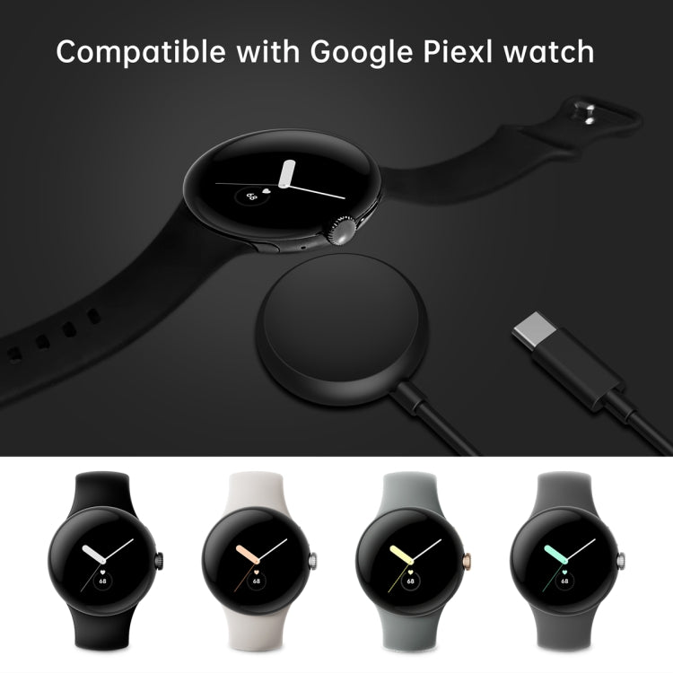 For Google Pixel Watch USB Port Smart Watch Magnetic Charging Cable, Length: 1m(Black) - Other by PMC TechLife | Online Shopping South Africa | PMC TechLife | Buy Now Pay Later Mobicred