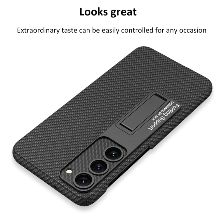 For Samsung Galaxy S23 5G GKK Plain Leather Shockproof Phone Case with Holder(Forest Green) - Galaxy S23 5G Cases by GKK | Online Shopping South Africa | PMC TechLife
