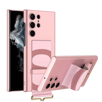 For Samsung Galaxy S23 Ultra 5G GKK Ultra-thin Wristband Holder Phone Case(Pink) - Galaxy S23 Ultra 5G Cases by GKK | Online Shopping South Africa | PMC Jewellery