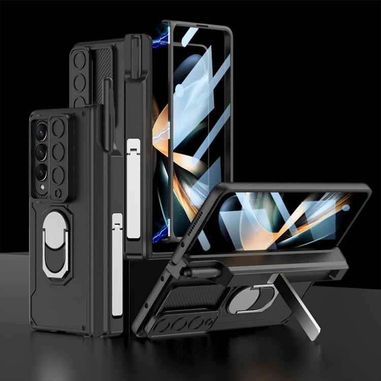 For Samsung Galaxy Z Fold4 GKK Integrated Magnetic Folding Phone Case with Pen Case(Black) - Galaxy Z Fold4 5G Cases by GKK | Online Shopping South Africa | PMC TechLife