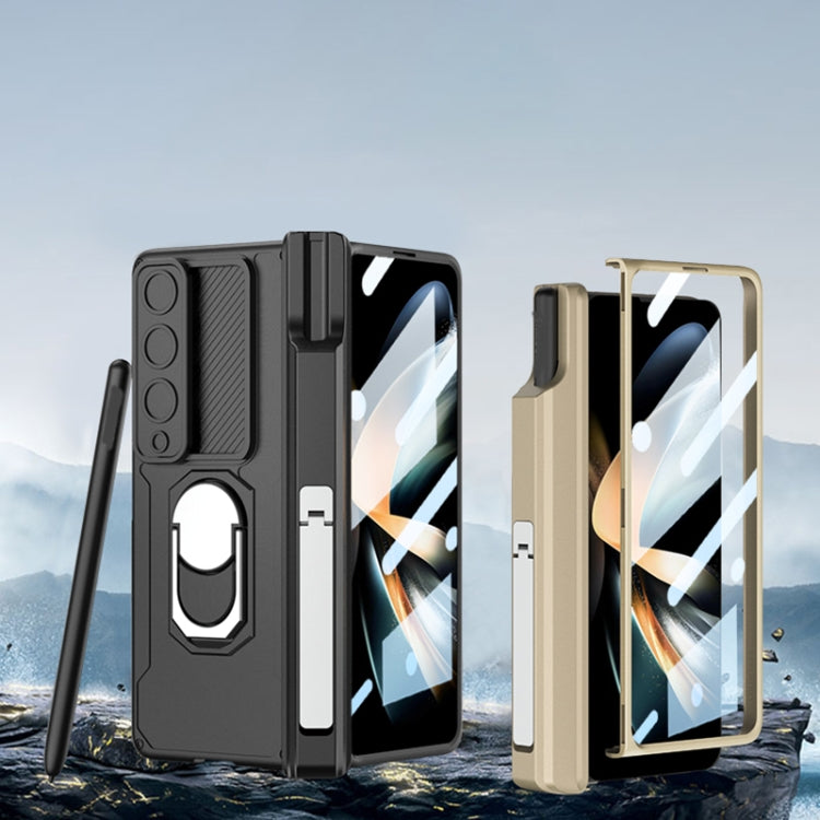 For Samsung Galaxy Z Fold4 GKK Integrated Magnetic Folding Phone Case with Pen Case(Black) - Galaxy Z Fold4 5G Cases by GKK | Online Shopping South Africa | PMC TechLife
