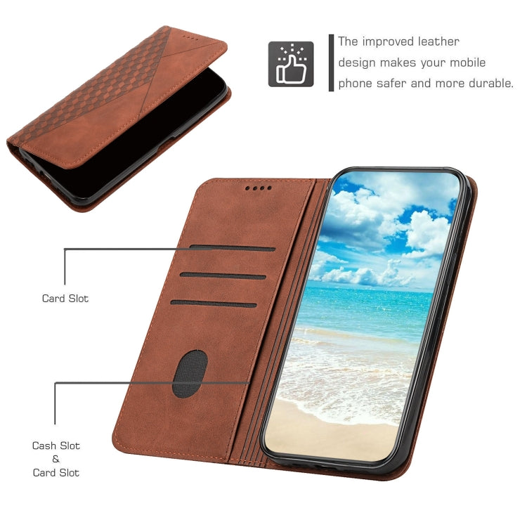 For Xiaomi 13 Diamond Splicing Skin Feel Magnetic Leather Phone Case(Brown) - free shipping - PMC TechLife - Order now!