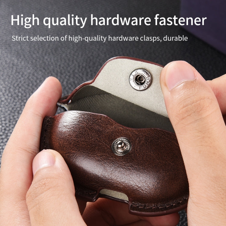 For Huawei FreeBuds Pro Business Leather Earphone Protective Case with Hook(Black) - free shipping - PMC TechLife - Order now!