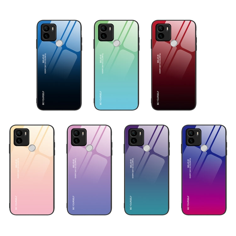 For Xiaomi Redmi A1+ Gradient Color Glass Phone Case(Blue Black) - free shipping - PMC TechLife - Order now!