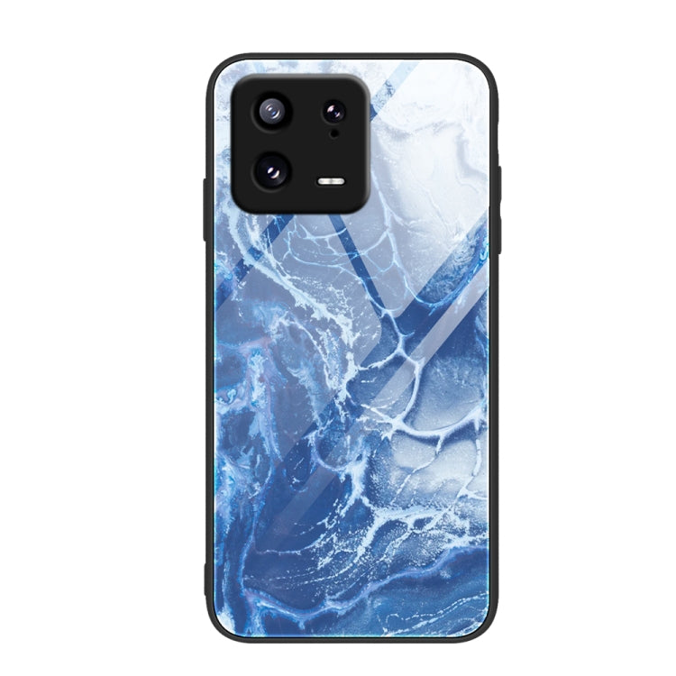 For Xiaomi 13 Marble Pattern Glass Phone Case(Blue Ocean) - free shipping - PMC TechLife - Order now!