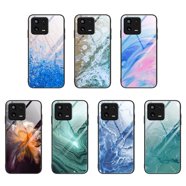 For Xiaomi 13 Marble Pattern Glass Phone Case(Blue Ocean) - free shipping - PMC TechLife - Order now!
