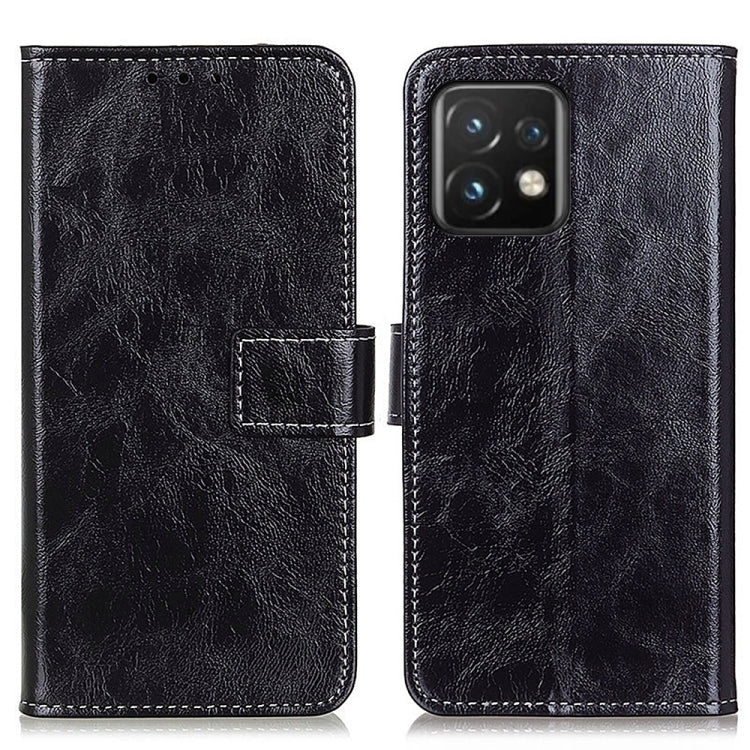 For Motorola Moto Edge 40 Pro 5G / X40 / X40 Pro Retro Crazy Horse Texture Leather Phone Case(Black) - Motorola Cases by PMC Jewellery | Online Shopping South Africa | PMC Jewellery