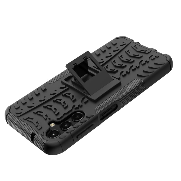 For Samsung Galaxy A14 5G Tire Texture TPU + PC Phone Case with Holder(Black) - free shipping - PMC TechLife - Order now!