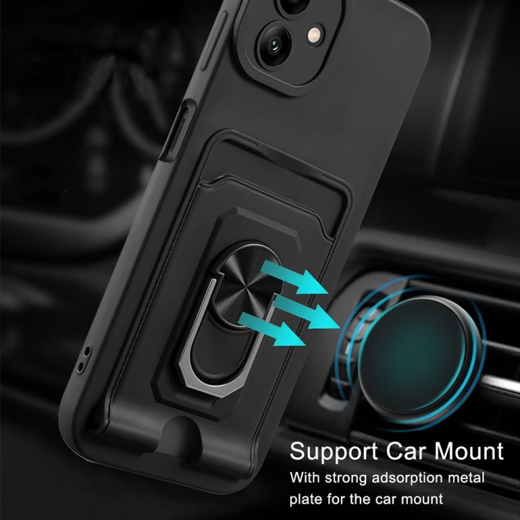 For Samsung Galaxy A04 / M13 5G Ring Kickstand Card Wallet TPU Phone Case with Lanyard(Red) - Galaxy Phone Cases by PMC TechLife | Online Shopping South Africa | PMC TechLife