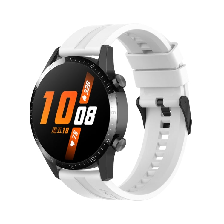 For Huawei Watch Buds 22mm Silicone Black Buckle Watch Band(White) - free shipping - PMC TechLife - Order now!