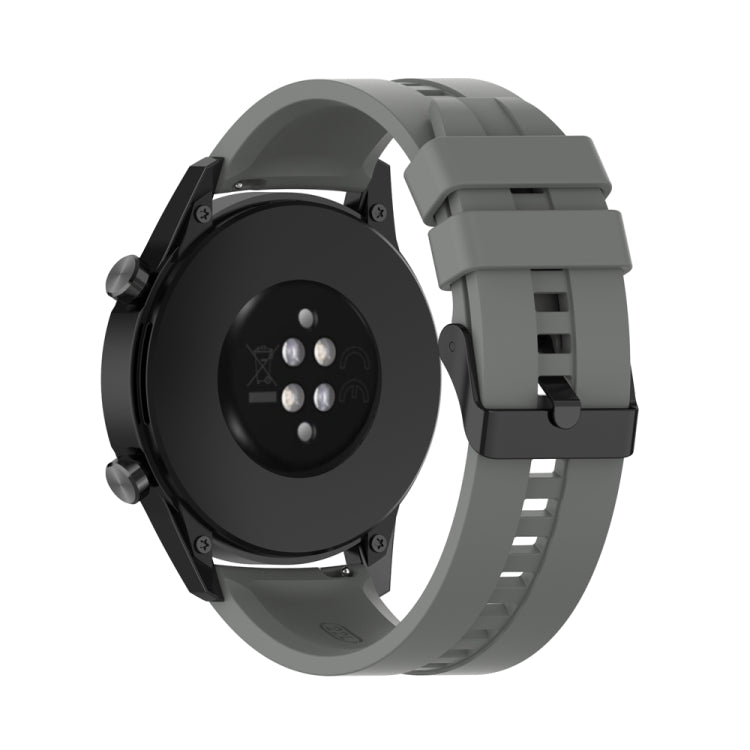 For Huawei Watch 3 Pro New 22mm Silicone Black Buckle Watch Band(Grey) - free shipping - PMC TechLife - Order now!