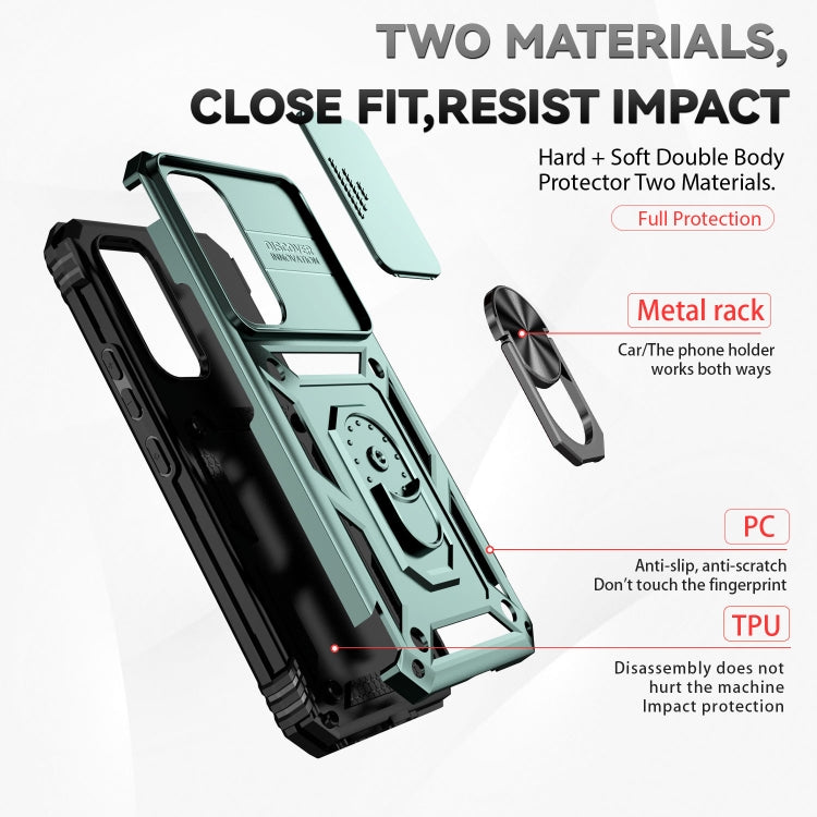 For Samsung Galaxy A54 5G Sliding Camshield Holder Phone Case(Dark Green) - free shipping - PMC TechLife - Order now!