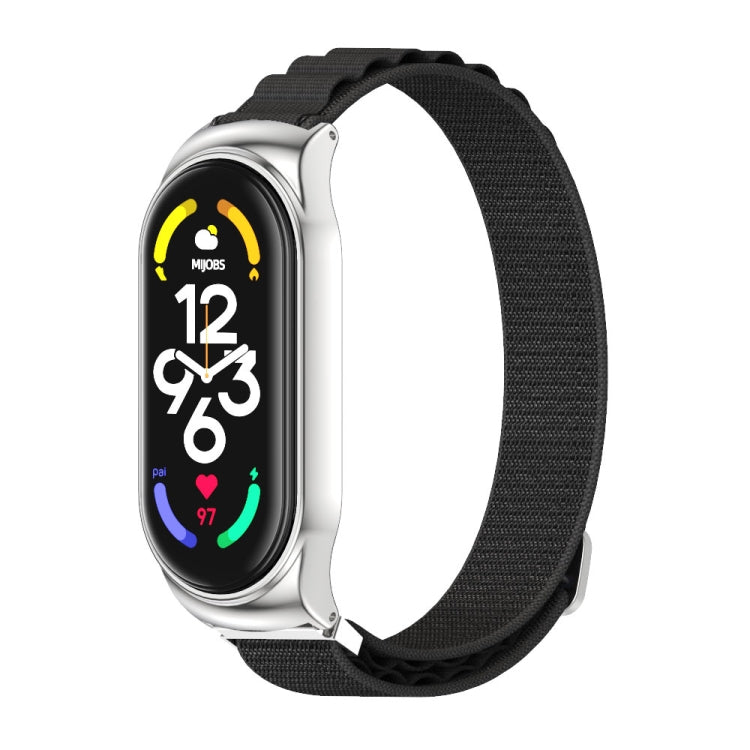 For Xiaomi Mi Band 6 / 5 / 4 / 3 MIJOBS CS Nylon Breathable Watch Band(Black Silver) - free shipping - PMC TechLife - Order now!
