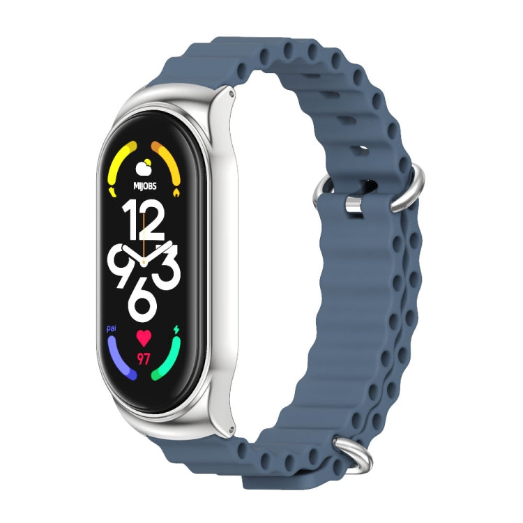 For Xiaomi Mi Band 6 / 5 / 4 / 3 MIJOBS CS Marine Silicone Breathable Watch Band(Space Blue Silver) - free shipping - PMC TechLife - Order now!