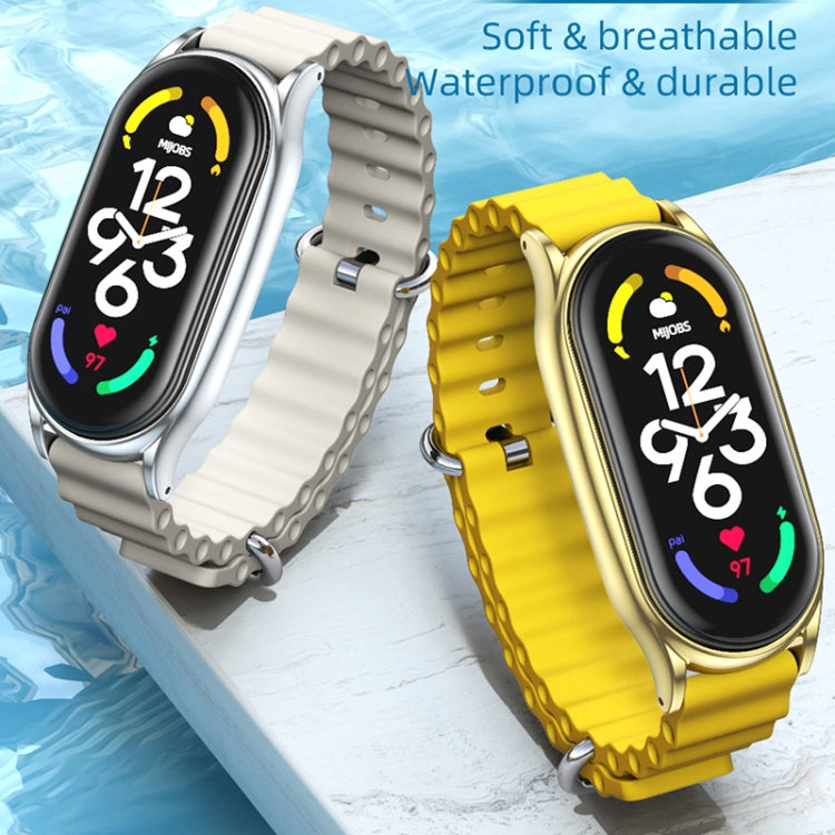 For Xiaomi Mi Band 6 / 5 / 4 / 3 MIJOBS PLUS Marine Silicone Breathable Watch Band(Space Blue Silver) - free shipping - PMC TechLife - Order now!