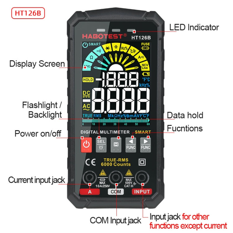 HABOTEST HT126B Digital High Precision Mini Multimeter - free shipping - PMC TechLife - Order now!