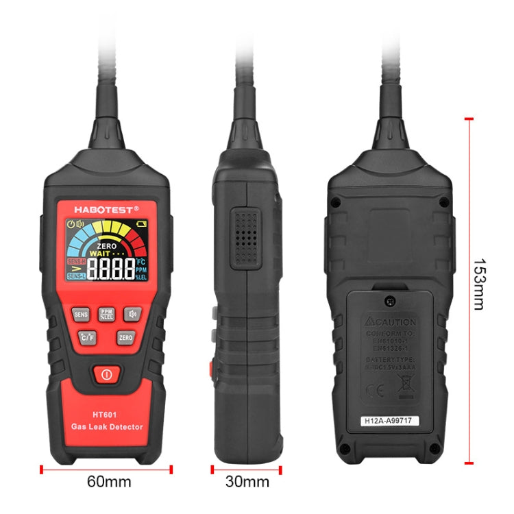 HABOTEST HT601B Combustible Gas Detector Thousand Battery Model with Numerical Display - Gas Monitor by HABOTEST | Online Shopping South Africa | PMC TechLife | Buy Now Pay Later Mobicred