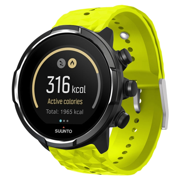 For Suunto 9 Rhombus Texture Silicone Watch Band(Grass Green) - free shipping - PMC TechLife - Order now!