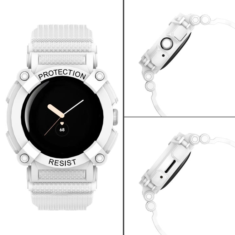 For Google Pixel Watch Three-proof Solid Color Integrated Watch Band(White) - free shipping - PMC TechLife - Order now!