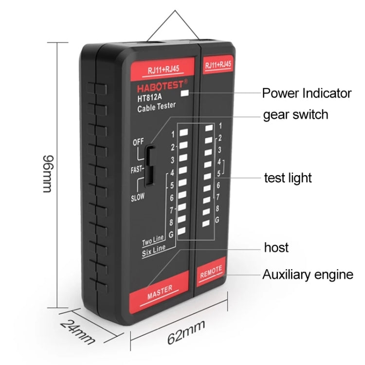 HABOTEST HT812A 2 in 1 Telephone Line Network Line Tester - Other Tester Tool by HABOTEST | Online Shopping South Africa | PMC TechLife | Buy Now Pay Later Mobicred