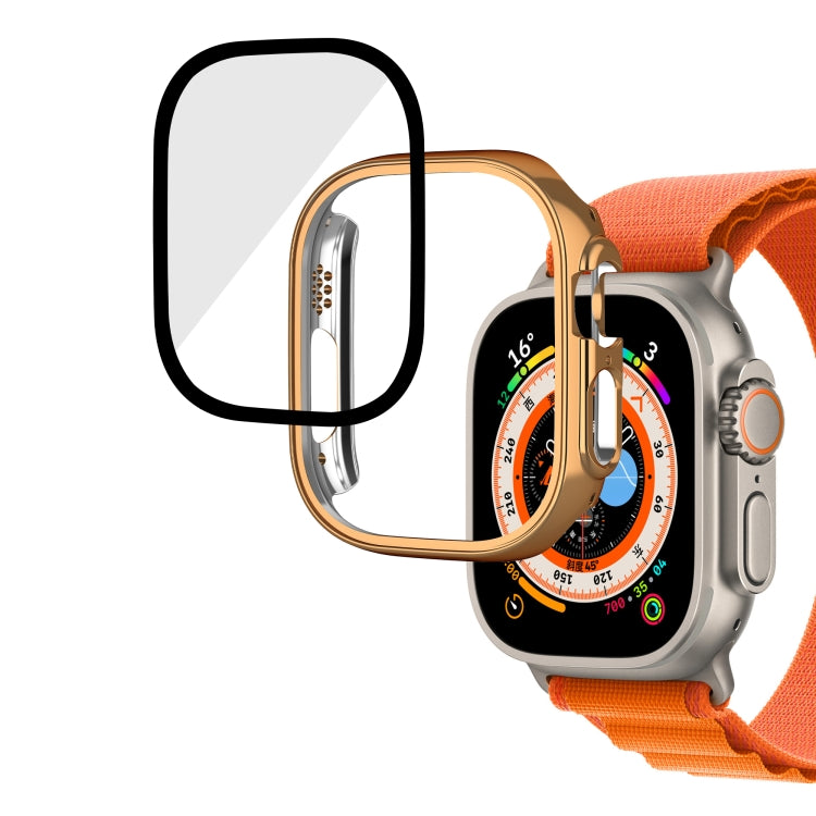 For Apple Watch Ultra 2 / Ultra 49mm Plating Gloss PC Tempered Glass Integral Watch Case(Rose Gold) - free shipping - PMC TechLife - Order now!