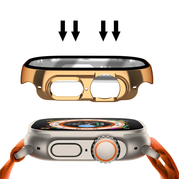 For Apple Watch Ultra 2 / Ultra 49mm Plating Gloss PC Tempered Glass Integral Watch Case(Rose Gold) - free shipping - PMC TechLife - Order now!