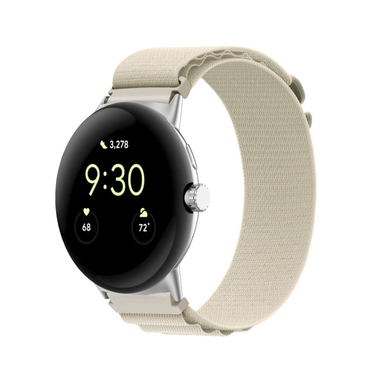For Google Pixel Watch Nylon Loop Silver Connector Watch Band(Starlight Color) - free shipping - PMC TechLife - Order now!