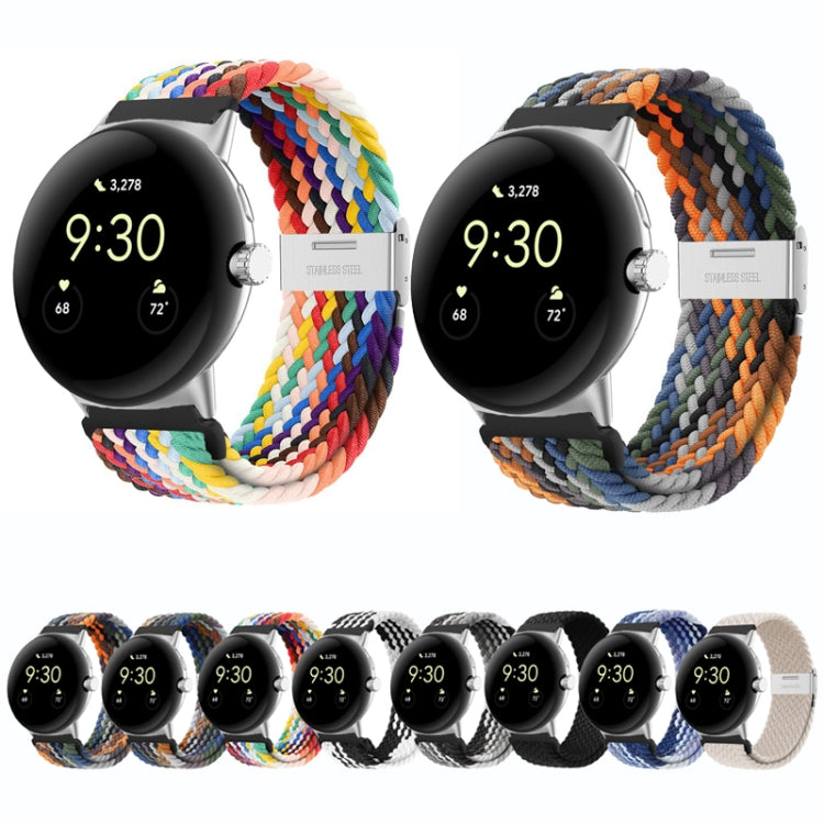 For Google Pixel Watch Metal Buckle Nylon Watch Band(Black Grey) - free shipping - PMC TechLife - Order now!