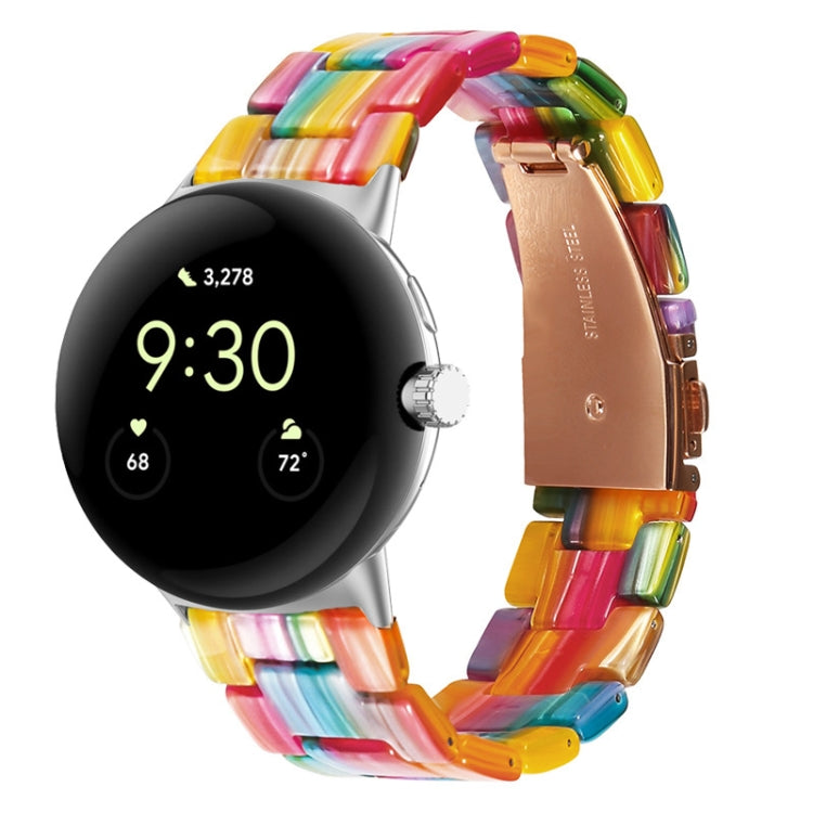 For Google Pixel Watch Three-beads Resin Watch Band(Rainbow) - free shipping - PMC TechLife - Order now!