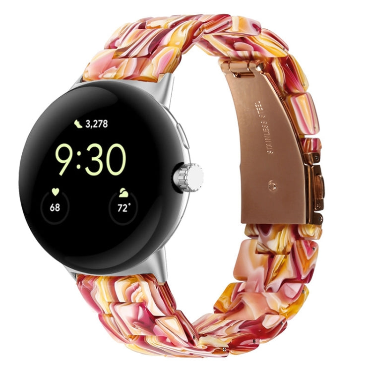 For Google Pixel Watch Three-beads Resin Watch Band(Face Red) - free shipping - PMC TechLife - Order now!