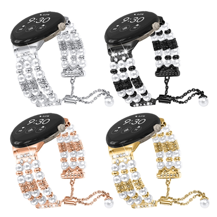 For Google Pixel Watch Pearl Half Bracelet Watch Band(Black) - free shipping - PMC TechLife - Order now!