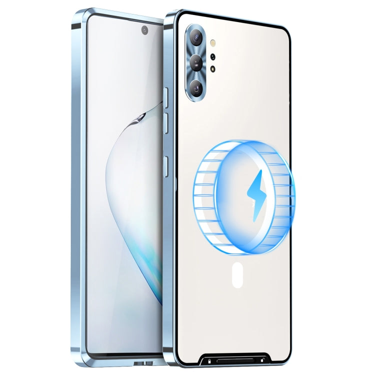 For Samsung Galaxy Note10+ MagSafe Magnetic Frosted Metal Phone Case(Blue) - Galaxy Phone Cases by PMC TechLife | Online Shopping South Africa | PMC TechLife