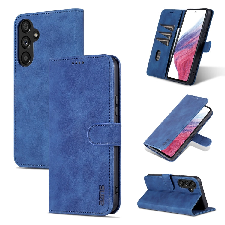For Samsung Galaxy A34 5G AZNS Skin Feel Calf Texture Flip Leather Phone Case(Blue) - free shipping - PMC TechLife - Order now!