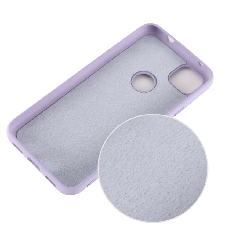 For Google Pixel 4a Pure Color Liquid Silicone Shockproof Full Coverage Case(Purple) - Google Cases by PMC TechLife | Online Shopping South Africa | PMC TechLife