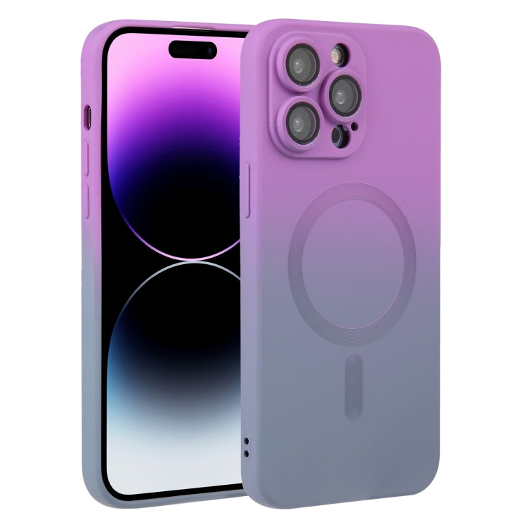 For iPhone 14 Pro Max Liquid TPU Silicone Gradient MagSafe Phone Case(Purple) - iPhone 14 Pro Max Cases by PMC TechLife | Online Shopping South Africa | PMC TechLife