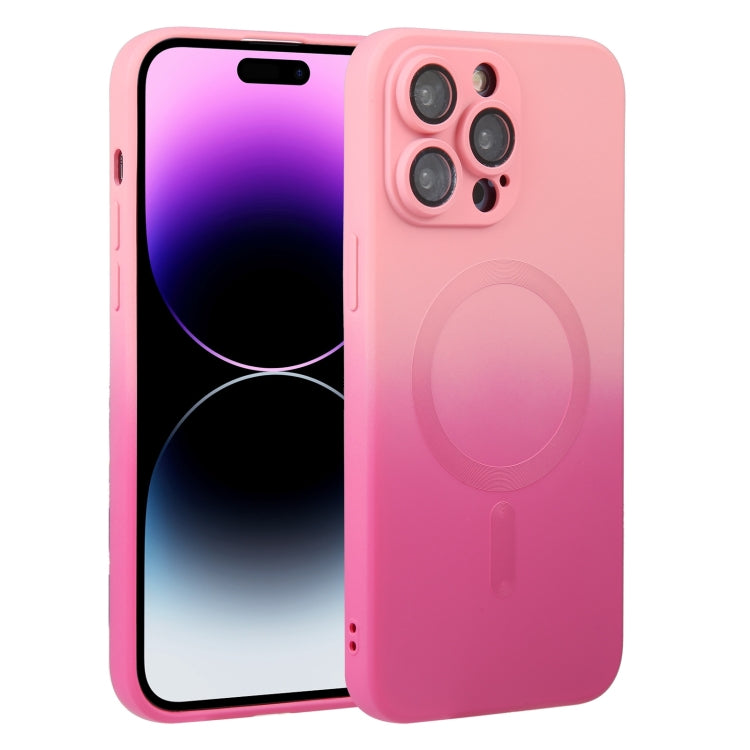 For iPhone 14 Pro Max Liquid TPU Silicone Gradient MagSafe Phone Case(Pink Red) - iPhone 14 Pro Max Cases by PMC TechLife | Online Shopping South Africa | PMC TechLife