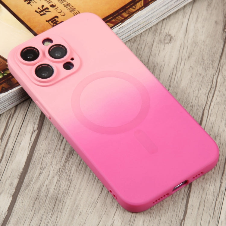 For iPhone 14 Pro Max Liquid TPU Silicone Gradient MagSafe Phone Case(Pink Red) - iPhone 14 Pro Max Cases by PMC TechLife | Online Shopping South Africa | PMC TechLife