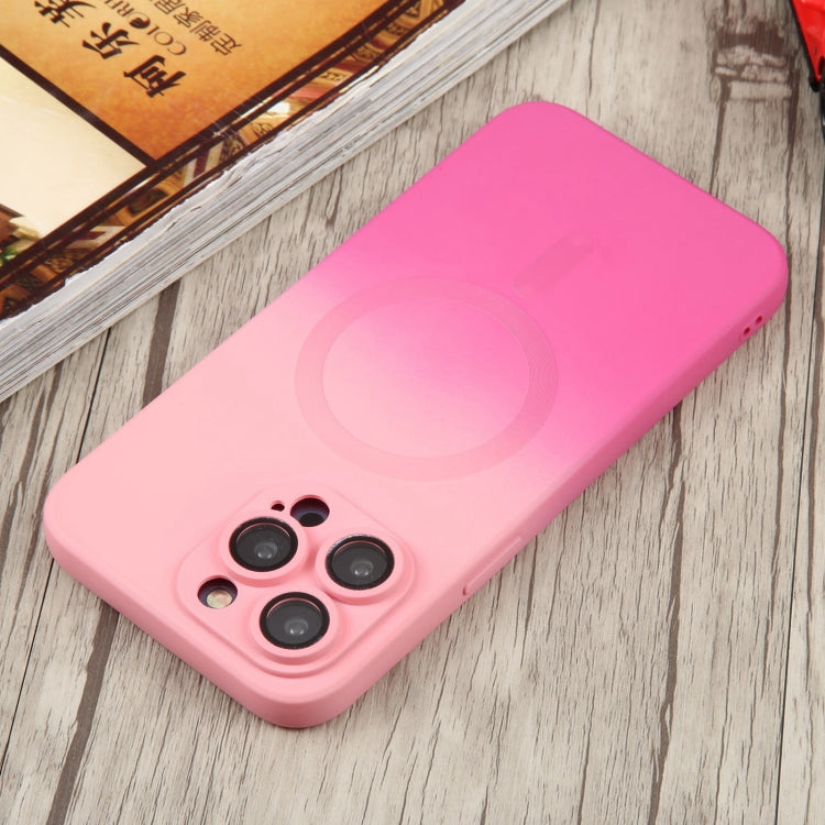For iPhone 14 Pro Max Liquid TPU Silicone Gradient MagSafe Phone Case(Pink Red) - iPhone 14 Pro Max Cases by PMC TechLife | Online Shopping South Africa | PMC TechLife