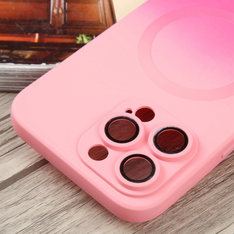 For iPhone 14 Pro Max Liquid TPU Silicone Gradient MagSafe Phone Case(Pink Red) - iPhone 14 Pro Max Cases by PMC TechLife | Online Shopping South Africa | PMC TechLife