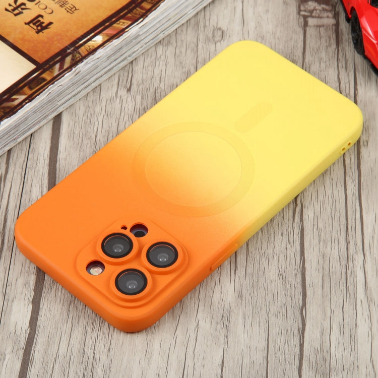 For iPhone 14 Pro Max Liquid TPU Silicone Gradient MagSafe Phone Case(Orange Yellow) - iPhone 14 Pro Max Cases by PMC TechLife | Online Shopping South Africa | PMC TechLife