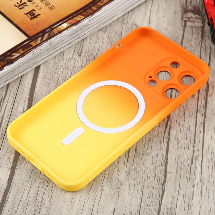 For iPhone 14 Pro Max Liquid TPU Silicone Gradient MagSafe Phone Case(Orange Yellow) - iPhone 14 Pro Max Cases by PMC TechLife | Online Shopping South Africa | PMC TechLife